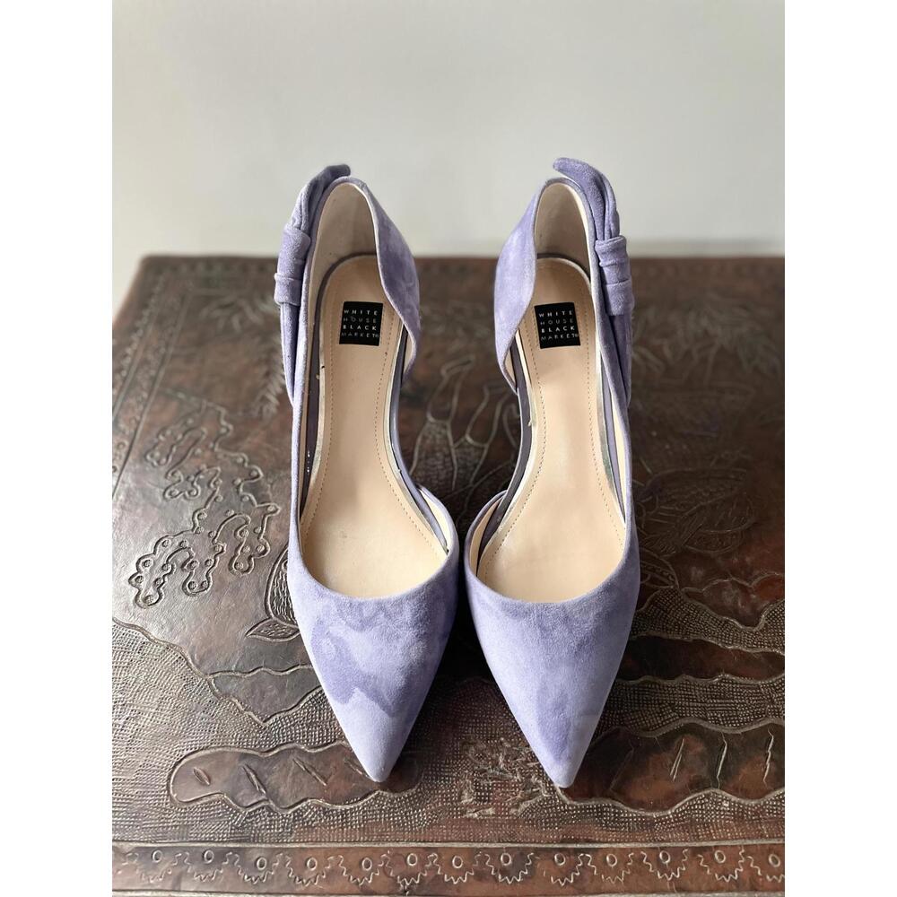 White House Black Market 8.5 Elegant Purple Suede 3" Heels